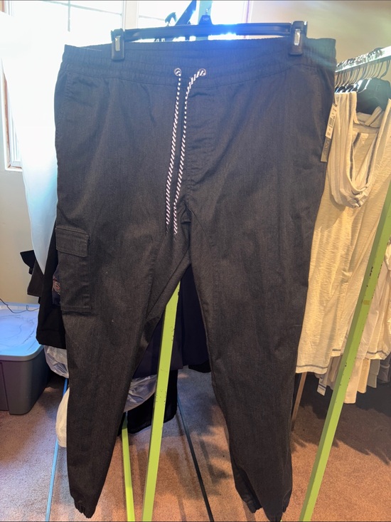 Silverlake Other - Men's Black Cargo Jogger Pants with Drawstring Waist